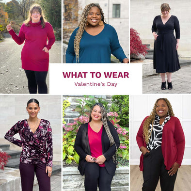 6 images of women wearing all Miik for valentines day outfit inspo, with the text: what to wear, valentines day over top