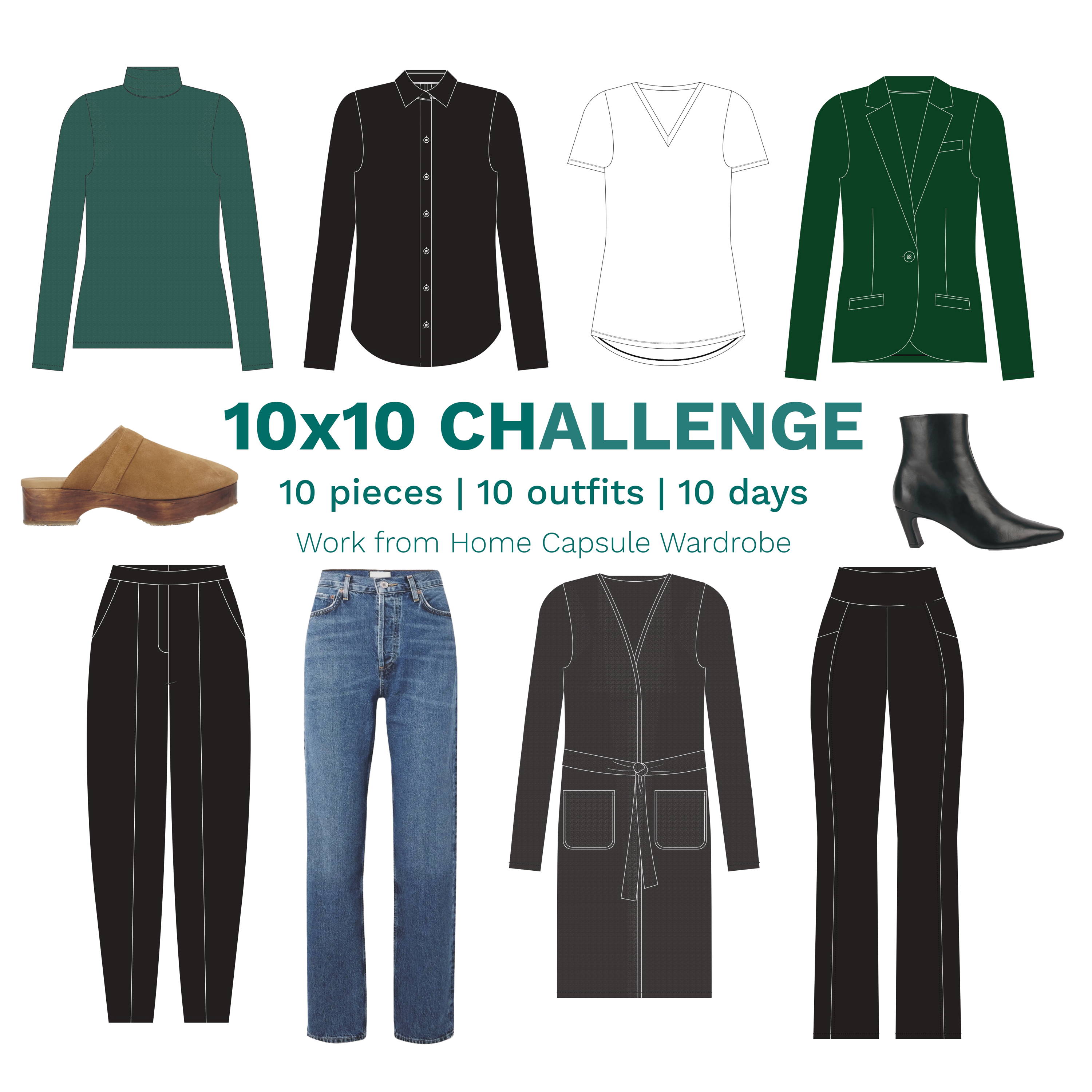 10x10 Challenge | Work from home capsule wardrobe 2023