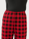 A closeup image of the waistband of Miik's Bryce plaid bamboo PJ pant in poppy buffalo plaid  #color_poppy-buffalo-plaid