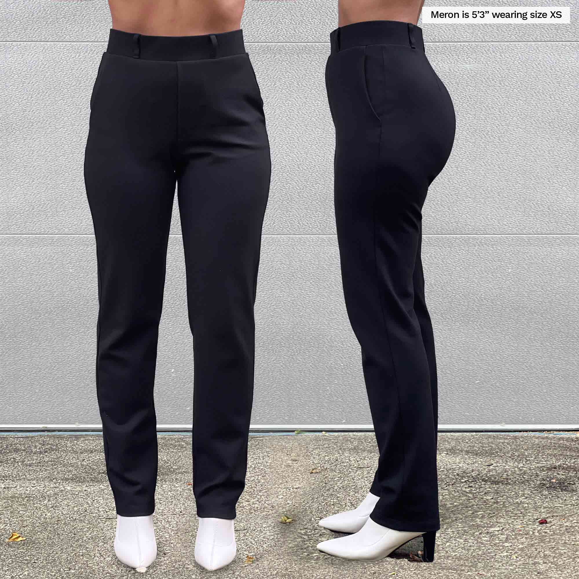 Threadbare Black Slim Fit Ladies Stretch Ponte Trousers