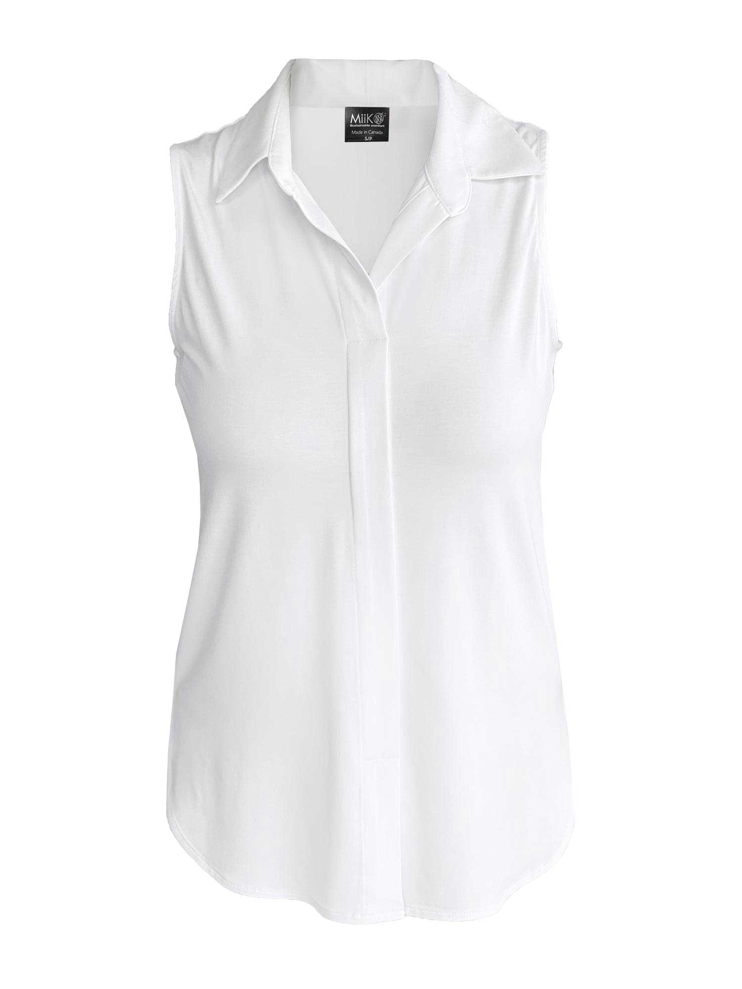 Mika sleeveless collared shirt | Sustainable women's fashion made 