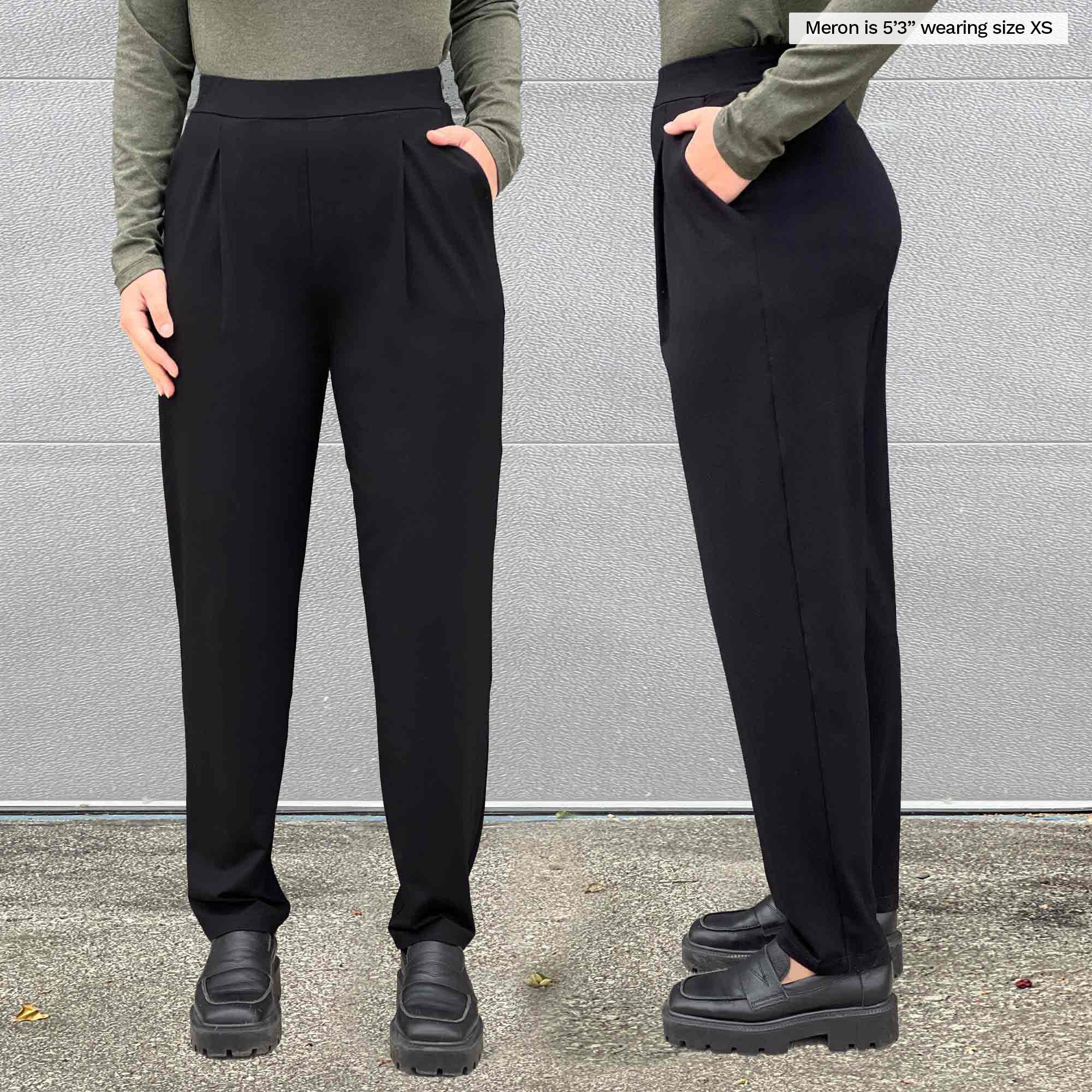 Tapered High Waist Pants In Black