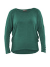 An off figure image of the Rosalie dolman sweater in evergreen. #color_evergreen