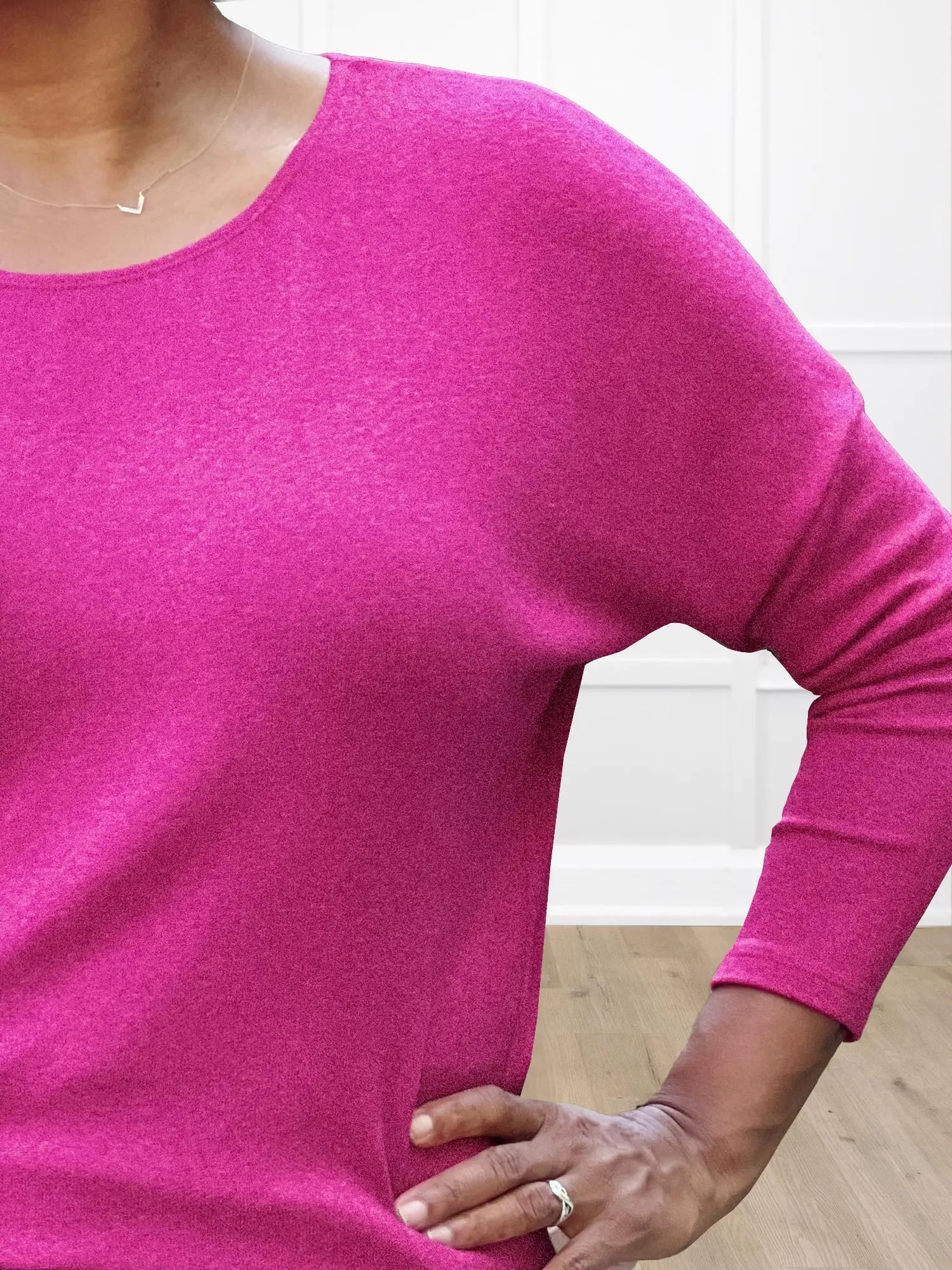 A close up shot of the neckline of the new Miik&