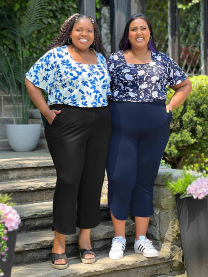 Miik models plus size Kimesha and Sureka both wearing the same top: Miik&