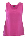 An off figure image of Miik's Shyanne reversible neckline side slit tank in pretty in pink #color_pretty-in-pink