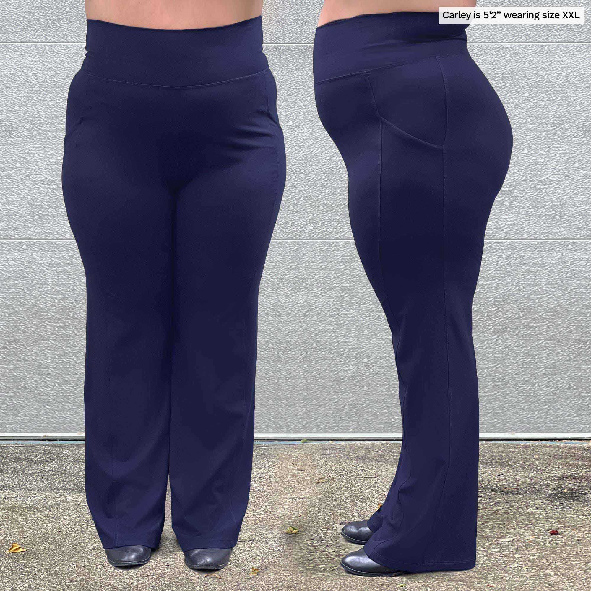 Women's Super High Waisted Foldover Pocket Full Length Flare