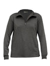 An off figure image of Miik's Tristan 1/4 zip fleece pullover in charcoal #color_charcoal 