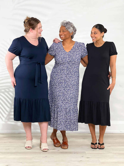 Miik models Bri, Keethai and Meron all smiling while standing next to each other wearing the new Miik&