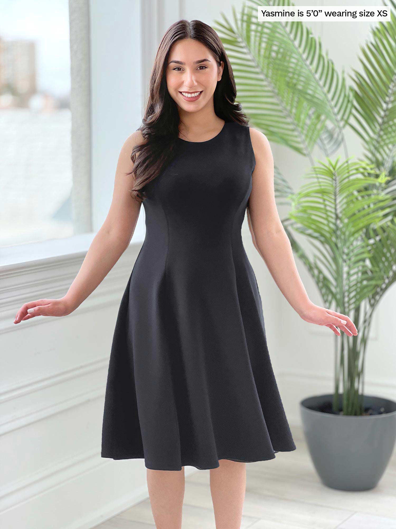Elegant Sleeveless Fit-and-Flare Dress for Women